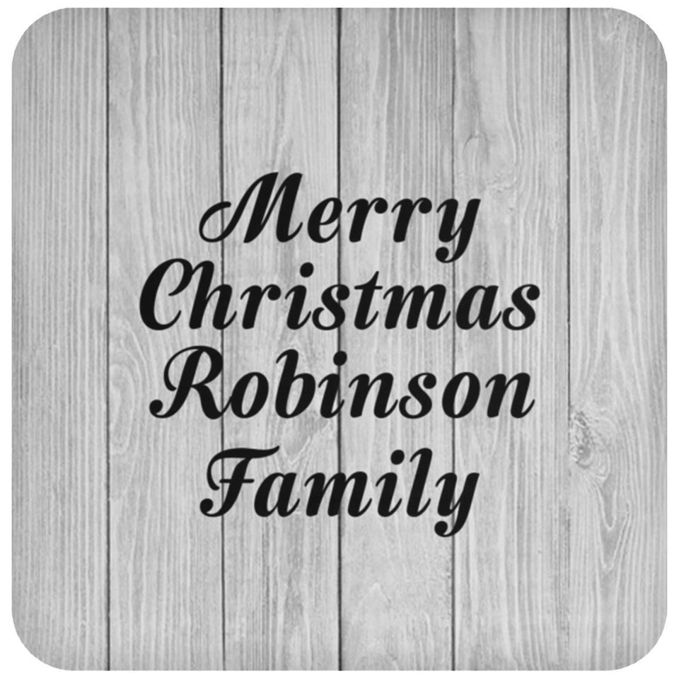 Merry Christmas Robinson Family - Drink Coaster F
