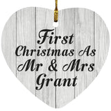 First Christmas As Mr & Mrs Grant - Heart Ornament F