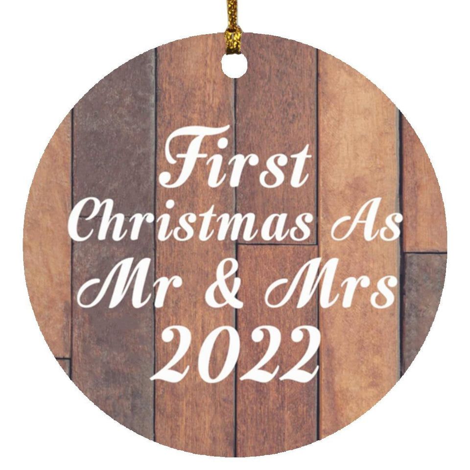 First Christmas As Mr & Mrs 2022 - Circle Ornament E