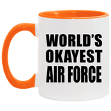 World's Okayest Air Force - 11oz Accent Mug Orange