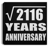 46th Anniversary Square Root of 2116 Years Anniversary - Canvas Square