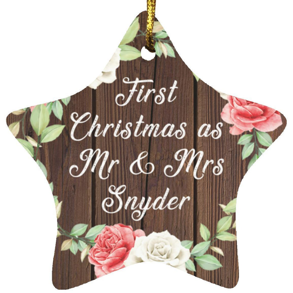 First Christmas As Mr & Mrs Snyder - Star Ornament A