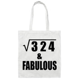 18th Birthday Square Root of 324 & Fabulous - Tote Bag White