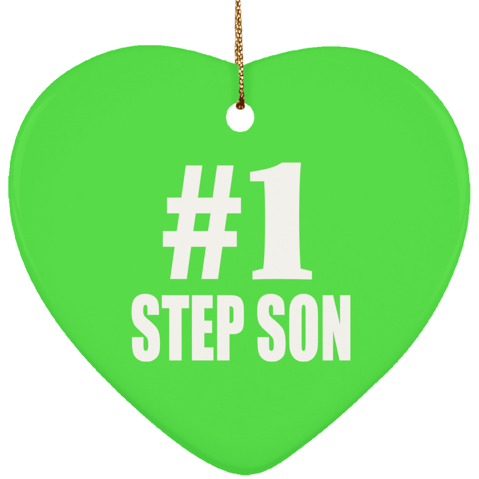 Number One #1 Step Son - Heart Ornament