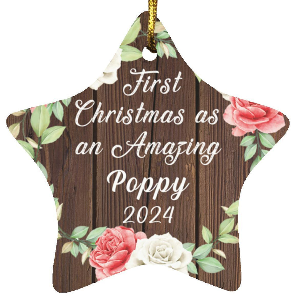 First Christmas As an Amazing Poppy 2024 - Star Ornament A