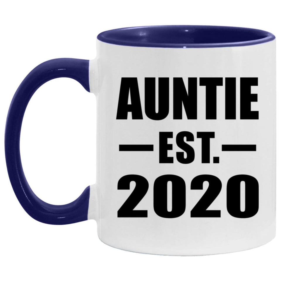 Auntie Established EST. 2020 - 11oz Accent Mug Purple