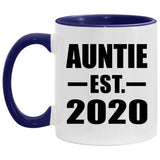 Auntie Established EST. 2020 - 11oz Accent Mug Purple