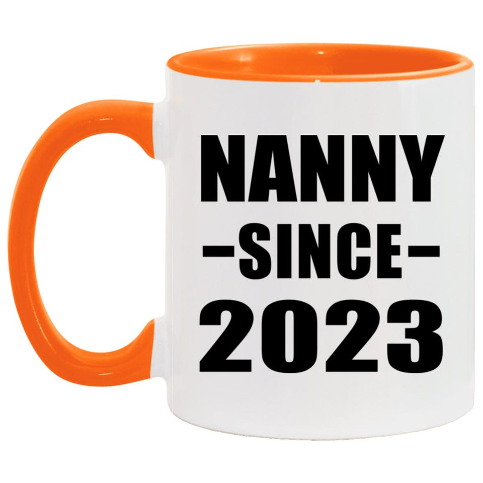 Nanny Since 2023 - 11oz Accent Mug Orange