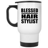 Blessed Hair Stylist - White Travel Mug