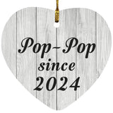 Pop-Pop Since 2024 - Heart Ornament F