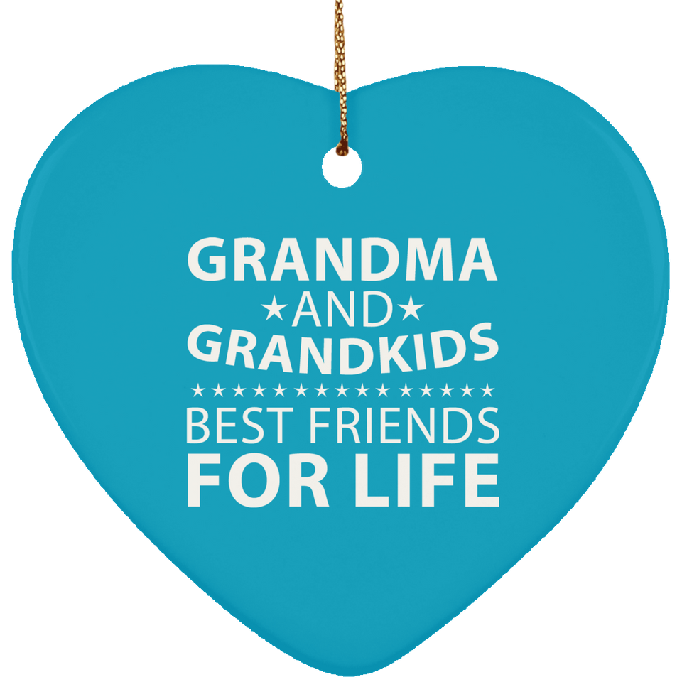 Grandma and Grandkids, Best Friends For Life - Heart Ornament