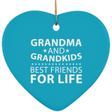 Grandma and Grandkids, Best Friends For Life - Heart Ornament
