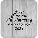 First Year As An Amazing Grandma & Grandpa 2024 - Drink Coaster F