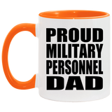 Proud Military Personnel Dad - 11oz Accent Mug Orange