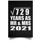 27th Anniversary Square Root of 729 Years As Mr & Mrs 2021 - Poster Portrait