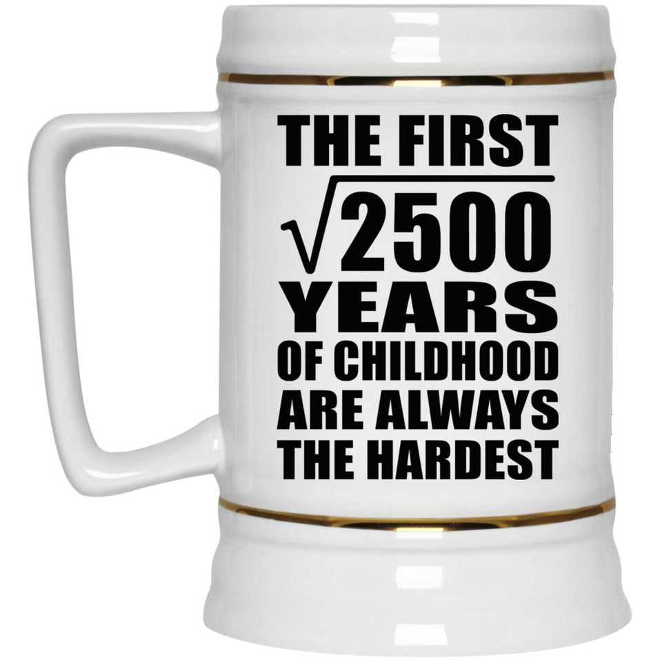 50th Birthday Square Root of 2500 Years of Childhood - Beer Stein