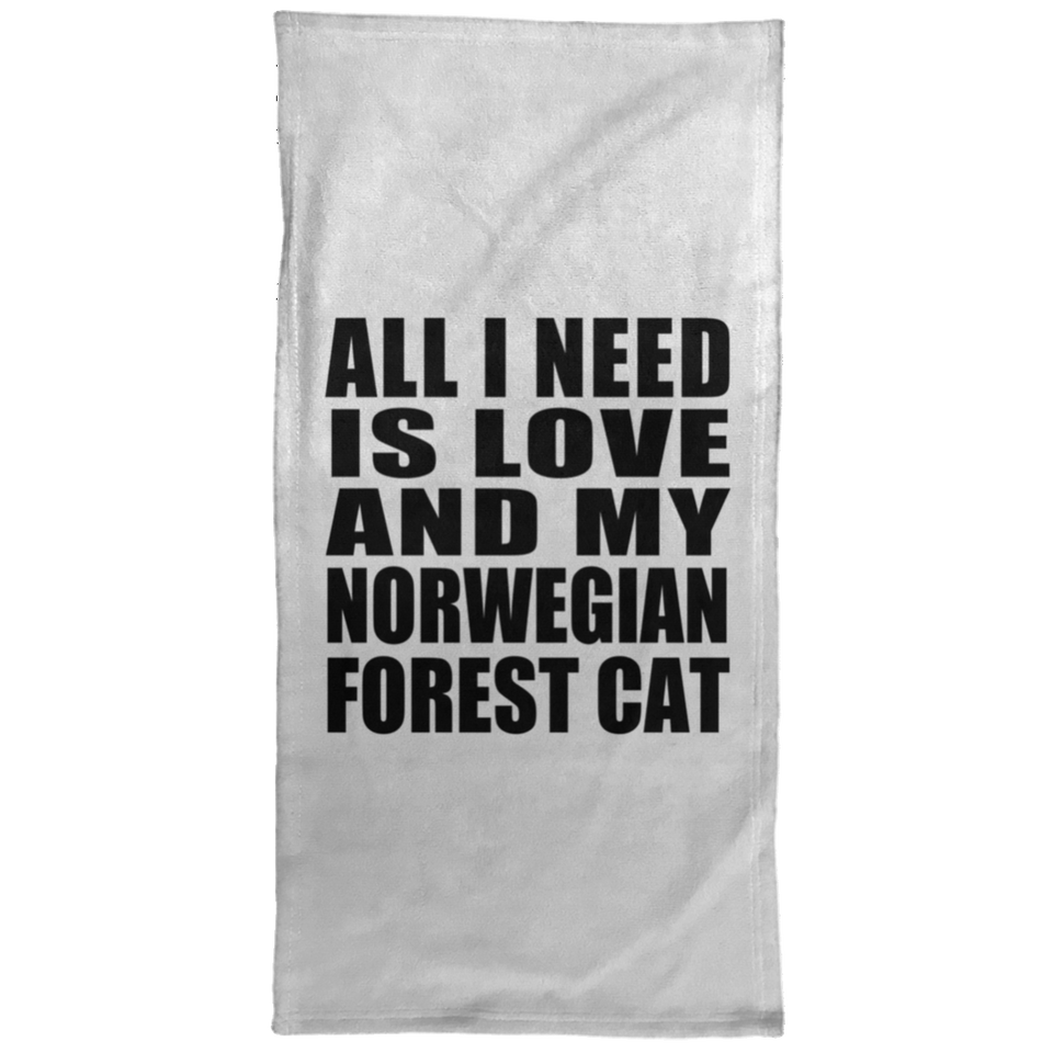 All I Need Is Love And My Norwegian Forest Cat - Hand Towel