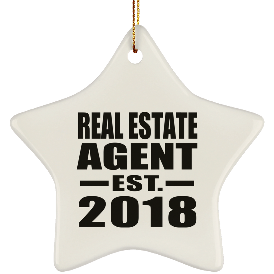 Real Estate Agent Established EST. 2018 - Star Ornament