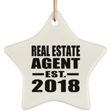 Real Estate Agent Established EST. 2018 - Star Ornament