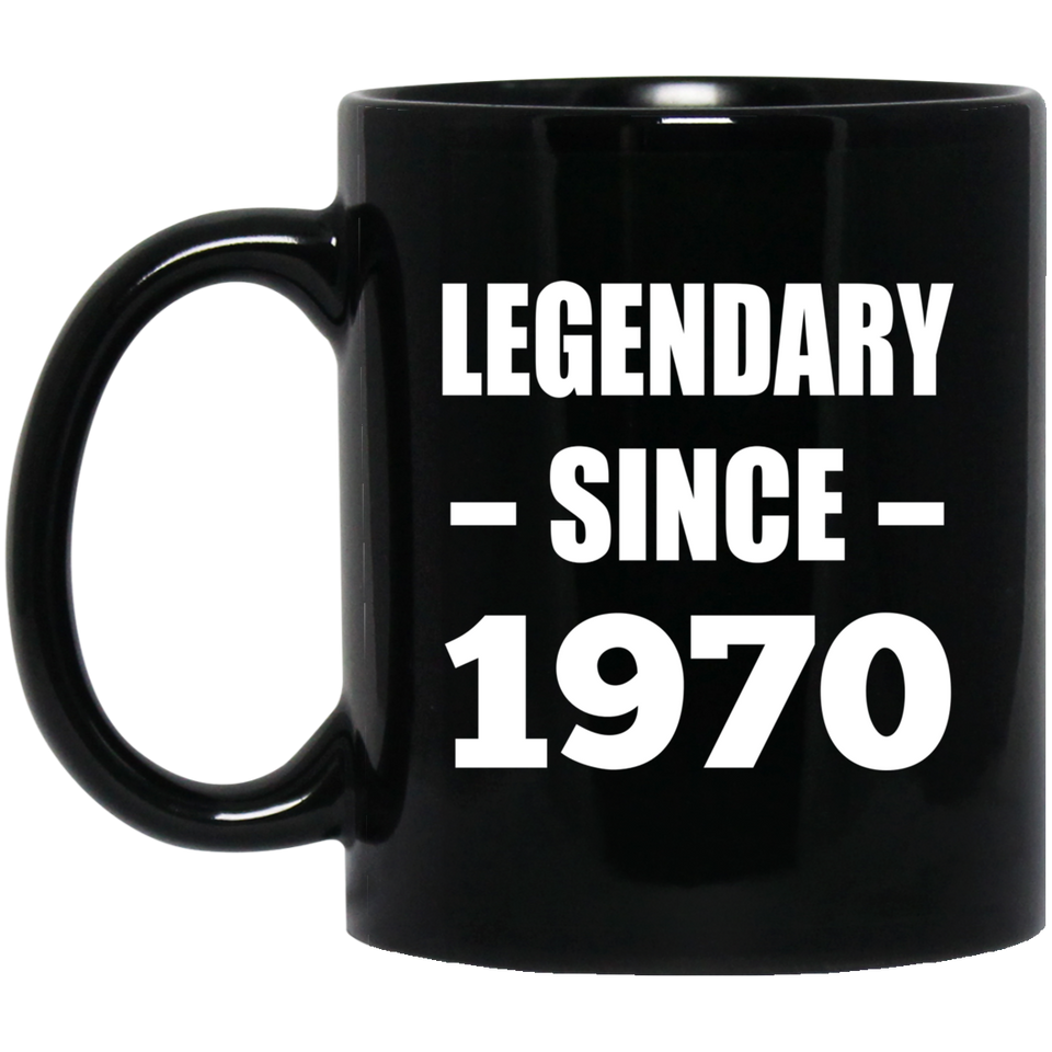 54th Birthday Legendary Since 1970 - 11oz Coffee Mug Black