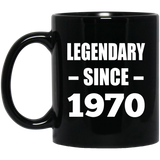 54th Birthday Legendary Since 1970 - 11oz Coffee Mug Black
