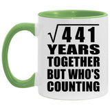 21st Anniversary Square Root of 441 Years Who's Counting - 11oz Accent Mug Green