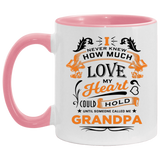 How Much Love Could Hold Until Called Me Grandpa - 11oz Accent Mug Pink