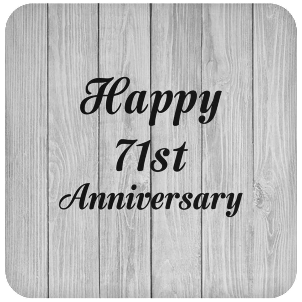 Happy 71st Anniversary - Drink Coaster F