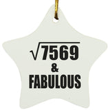 87th Birthday Square Root of 7569 & Fabulous - Star Ornament