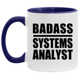 Badass Systems Analyst - 11oz Accent Mug Purple