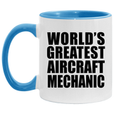 World's Greatest Aircraft Mechanic - 11oz Accent Mug Blue