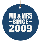 15th Anniversary Mr & Mrs Since 2009 - Circle Ornament