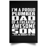 Proud Plumber Dad Of Awesome Son - Poster Portrait