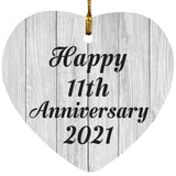 Happy 11th Anniversary 2021 - Heart Ornament F