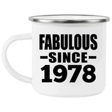 46th Birthday Fabulous Since 1978 - 12oz Camping Mug