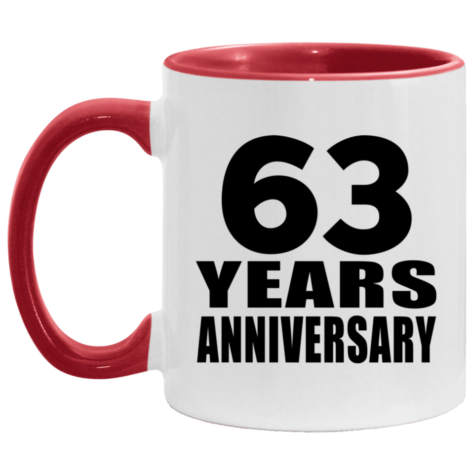 63rd Anniversary 63 Years - 11oz Accent Mug Red