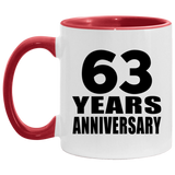 63rd Anniversary 63 Years - 11oz Accent Mug Red