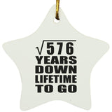 24th Anniversary Square Root of 576 Years Lifetime To Go - Star Ornament