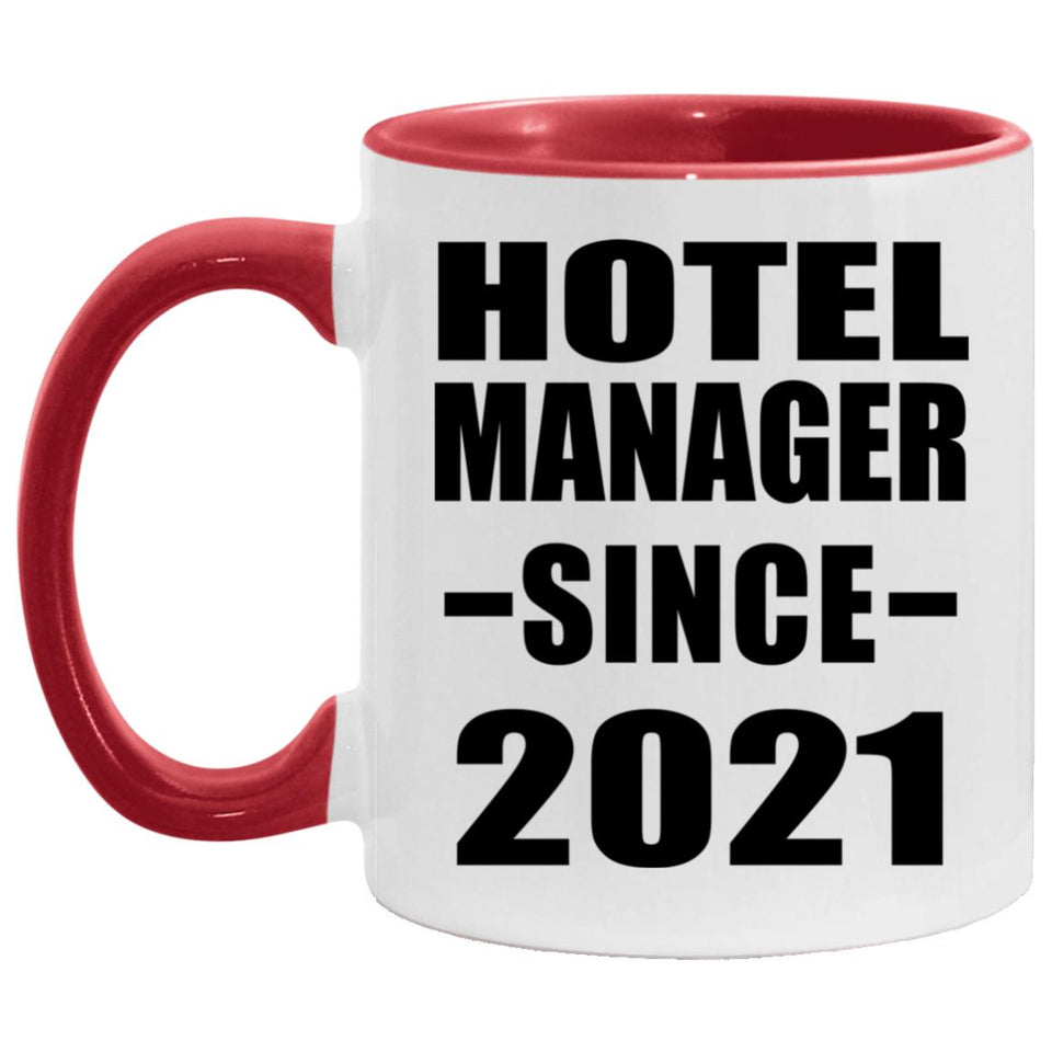 Hotel Manager Since 2021 - 11oz Accent Mug Red