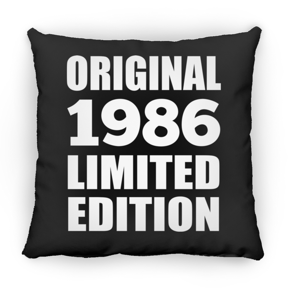 38th Birthday Original 1986 Limited Edition - Throw Pillow Black