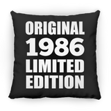 38th Birthday Original 1986 Limited Edition - Throw Pillow Black