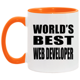 World's Best Web Developer - 11oz Accent Mug Orange