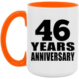 46th Anniversary 46 Years Anniversary - 15oz Accent Mug Orange