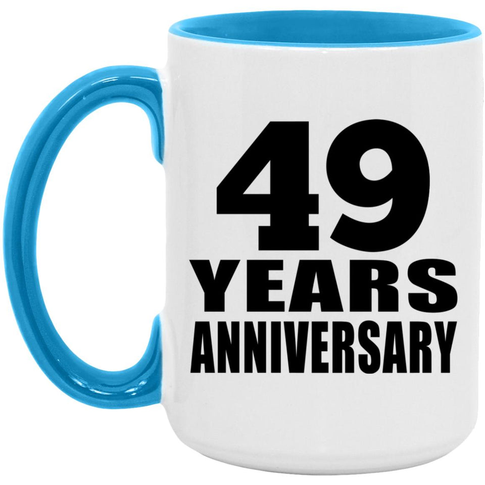 49th Anniversary 49 Years - 15oz Accent Mug Blue