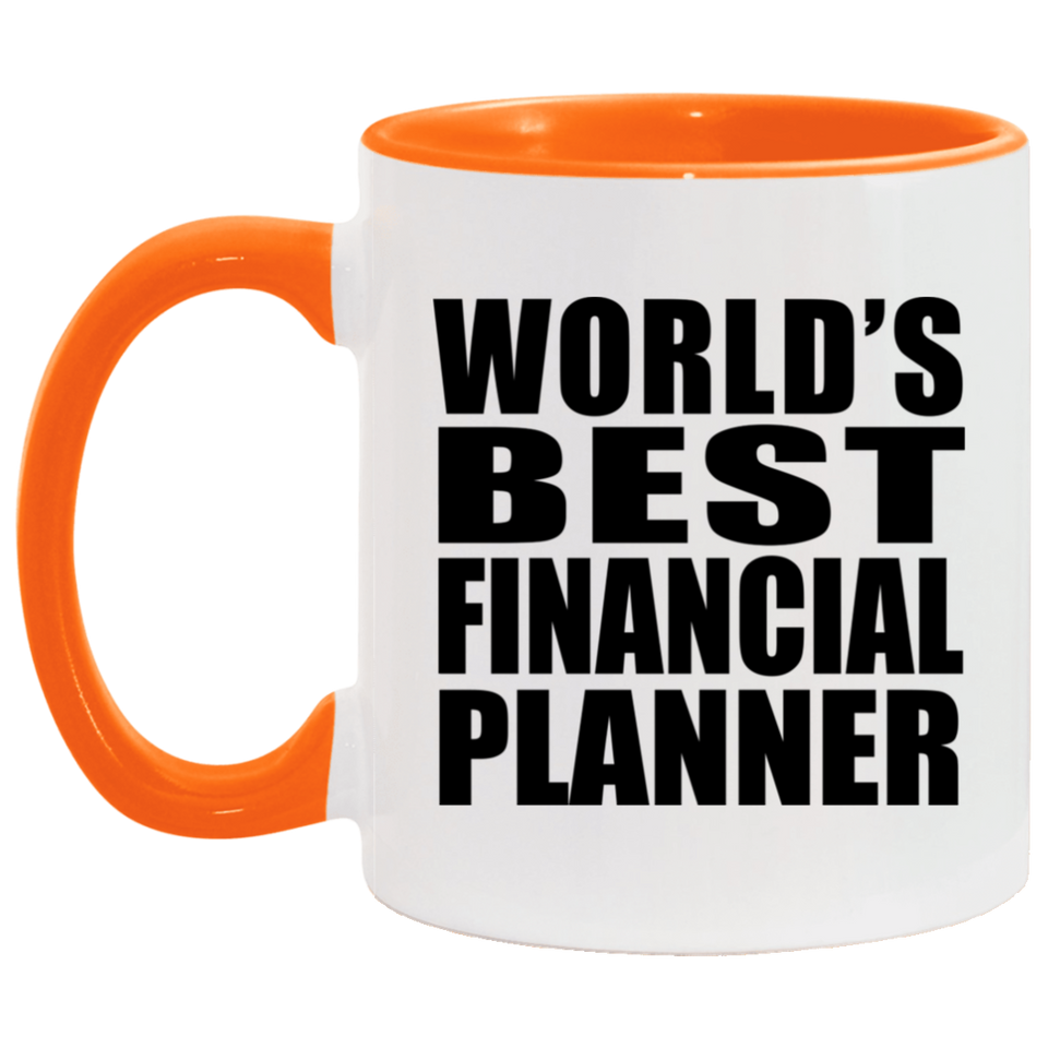 World's Best Financial Planner - 11oz Accent Mug Orange