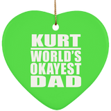 Kurt World's Okayest Dad - Heart Ornament