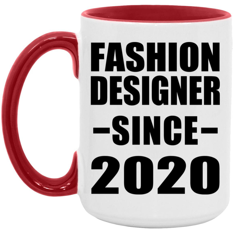 Fashion Designer Since 2020 - 15oz Accent Mug Red