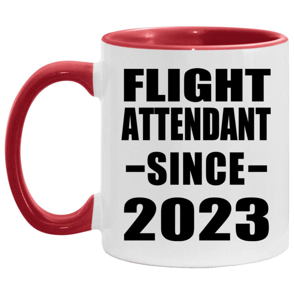 Flight Attendant Since 2023 - 11oz Accent Mug Red
