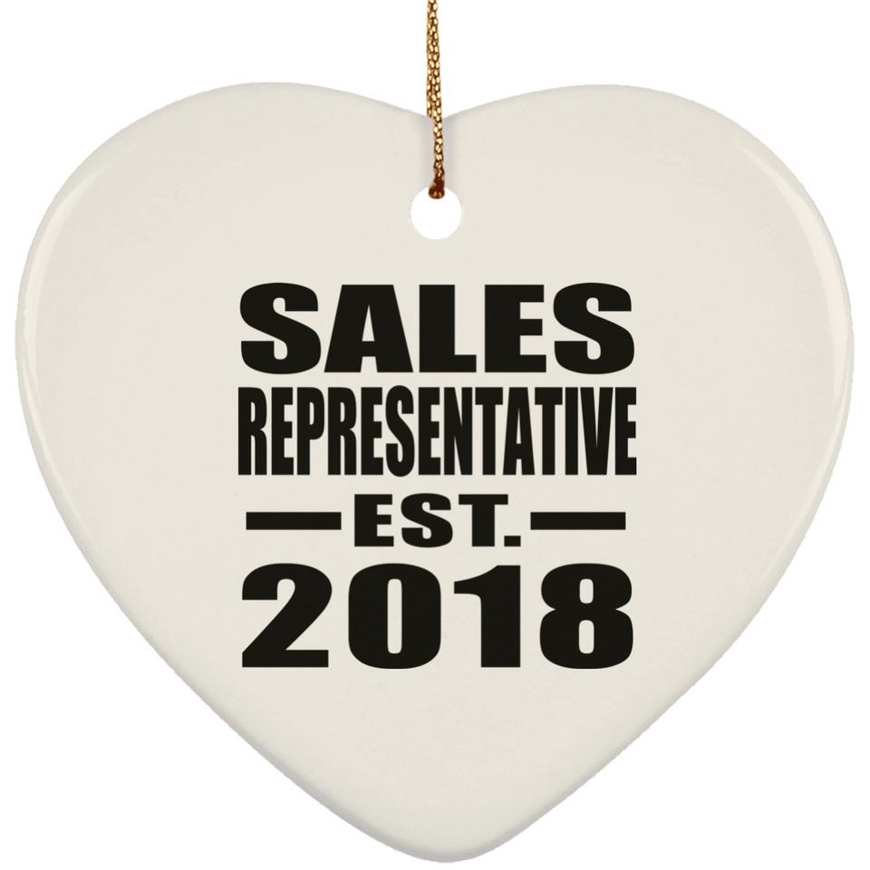 Sales Representative Established EST. 2018 - Heart Ornament