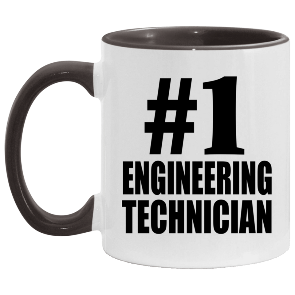 Number One #1 Engineering Technician - 11oz Accent Mug Black